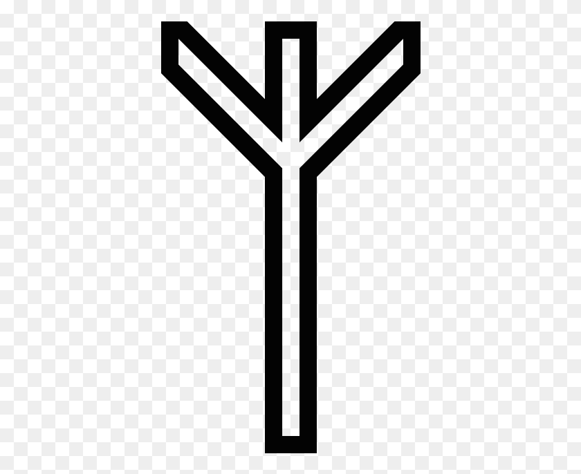 376x626 Algiz Rune Meaning Algiz Rune, Symbol, Cross, Gray HD PNG Download