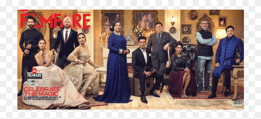 730x323 Alia Bhatt Shahid Kapoor And Diljit Dosanjh For Filmfare Filmfare 2017 Cover, Person, Clothing, Shoe HD PNG Download