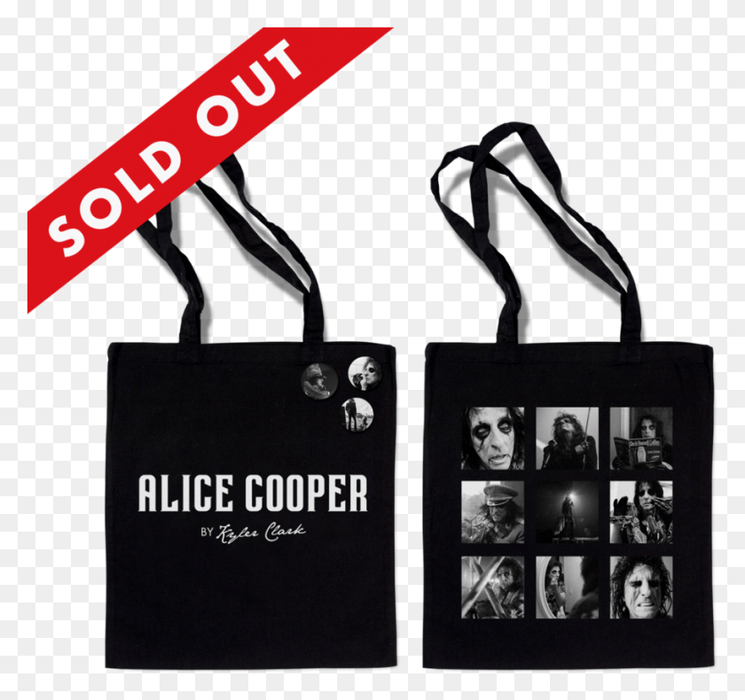 906x849 Alice Cooper By Kyler Clark Tote Bag With Pins Black Tote Bag Mockup Free, Person, Human, Tote Bag HD PNG Download