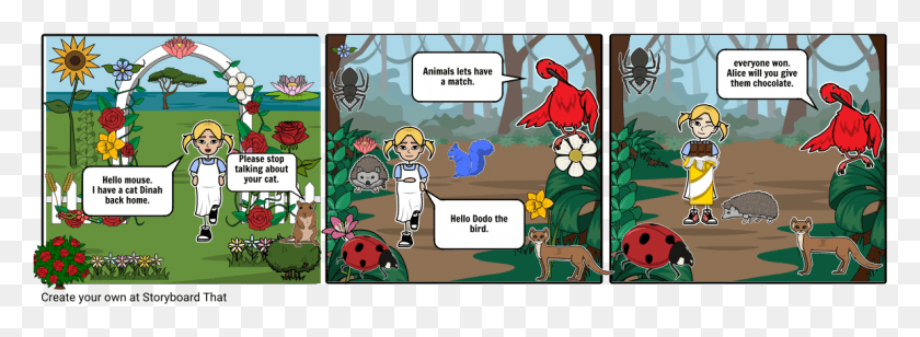 1155x368 Alice In Flower Garden Cartoon, Comics, Book, Text HD PNG Download