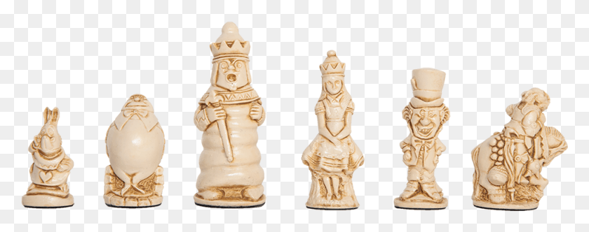 971x339 Alice In Wonderland Chess Pieces Figurine, Chess, Game, Ivory HD PNG Download
