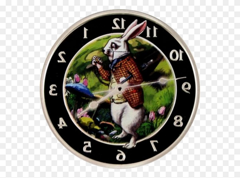 569x562 Alice In Wonderland Clock, Logo, Symbol, Trademark HD PNG Download