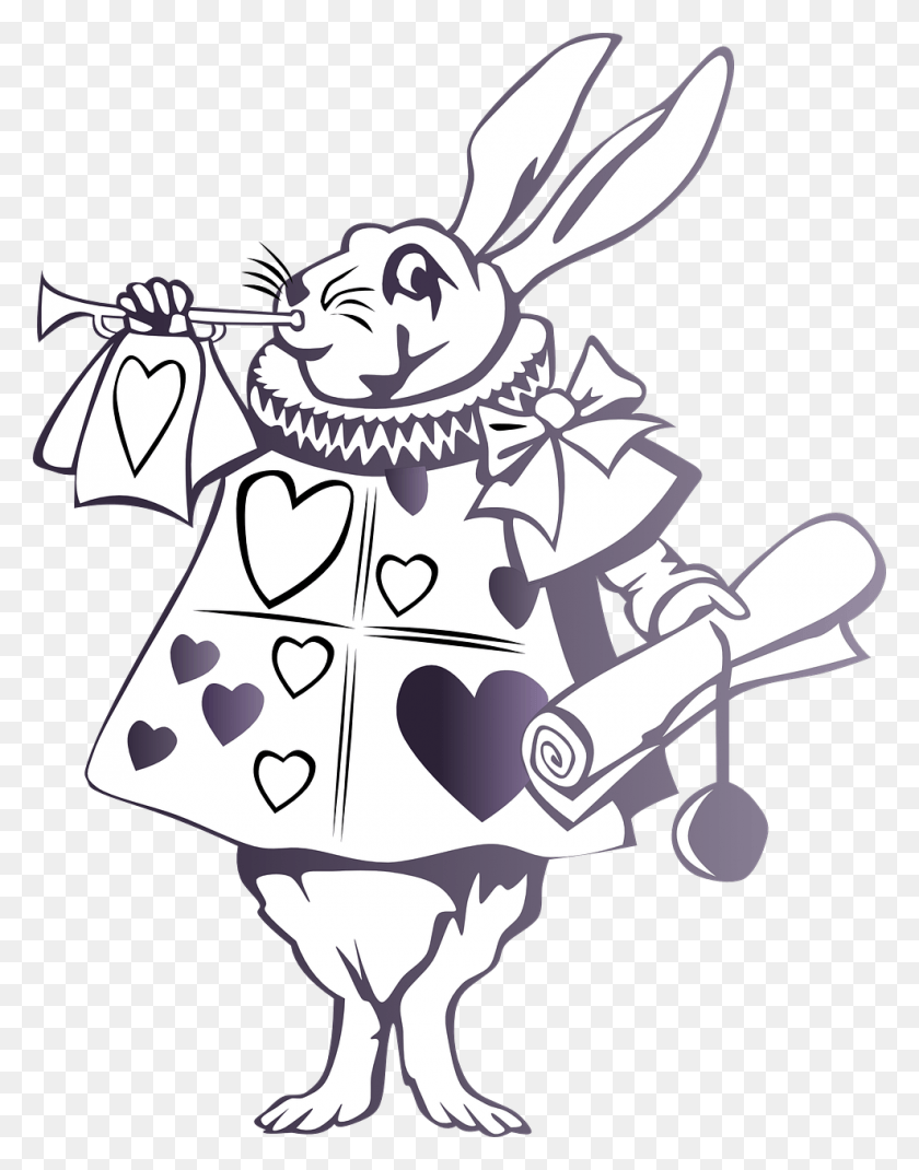 988x1280 Alice In Wonderland Rabbit Story Vintage Alice In Wonderland Rabbit, Doodle HD PNG Download