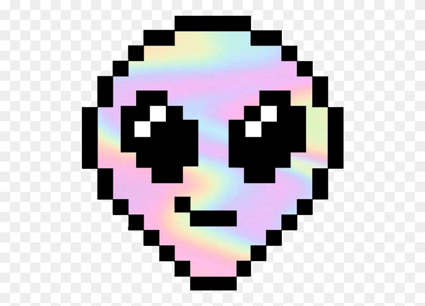 521x546 Descargar Png Alien Clipart Rainbow Koro Sensei Pixel Art, Alfombra, Pac Man, Purple Hd Png
