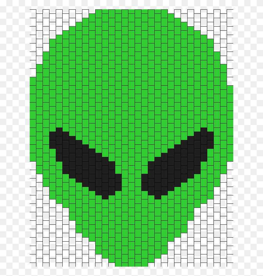 650x823 Alien Head Peyote Bead Pattern Kandi Mask Pattern Easy, Rug, Text, Symbol HD PNG Download