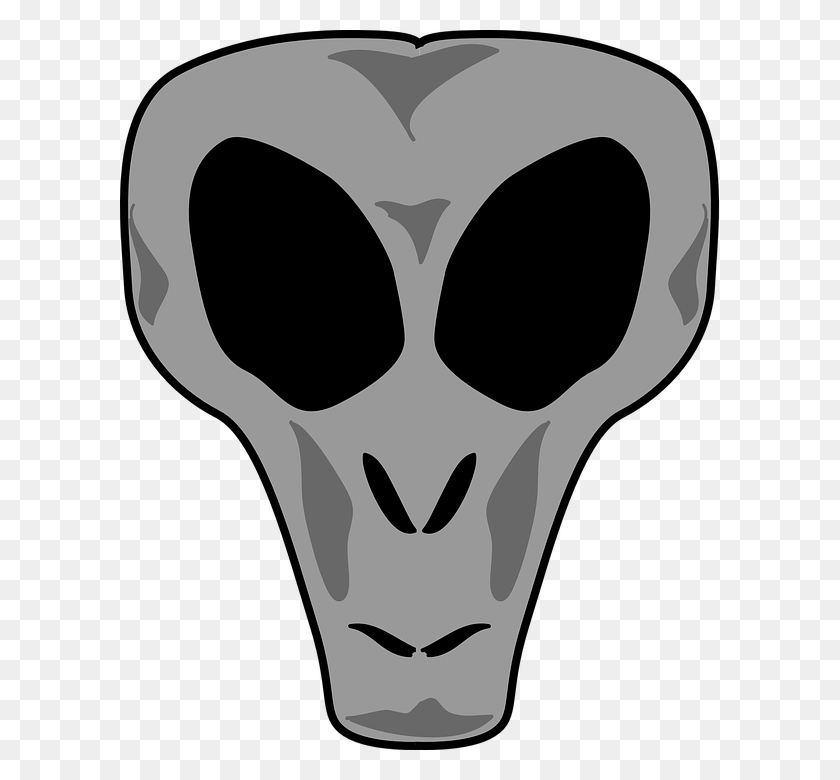 599x720 Alien Monster Skull Head Face Creature Demon Alien Head, Hand, Stencil, Heart HD PNG Download
