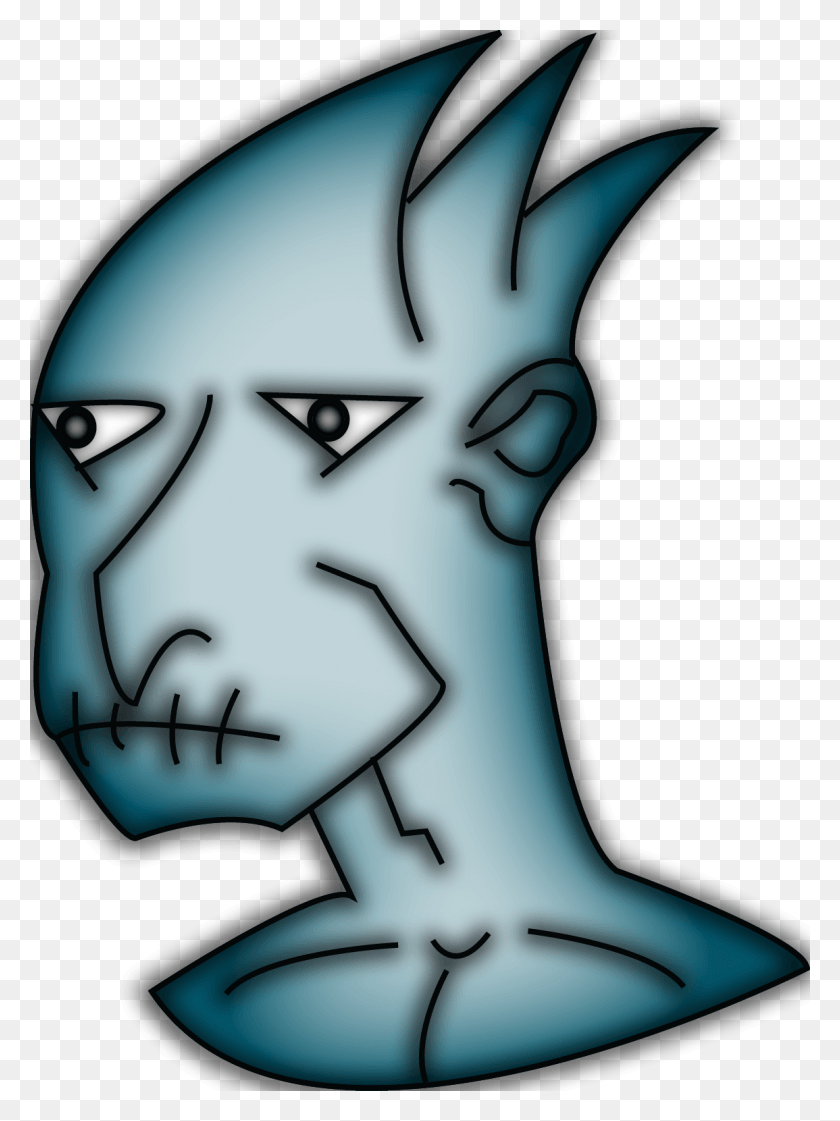 1155x1572 Alien Portrait Full Blue Illustration, Head, Text HD PNG Download