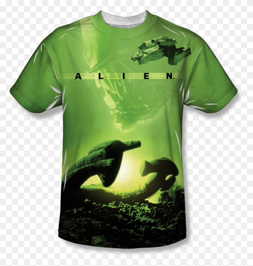 924x976 Alien Ship All Over T Shirt Hollywood Collectibles Alien Derelict Ship, Clothing, Apparel, Bird HD PNG Download