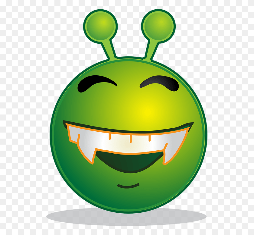 533x720 Descargar Png Emoticon Alien Smiley Emoji Emoticon Computer Alien Smiley, Planta, Verde, Animal Hd Png