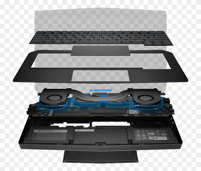 735x657 Alienware 13 Exploded Flat Panel Display, Machine, Computer Keyboard, Computer Hardware HD PNG Download