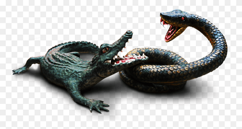 1540x765 Aligator And Snake Prop Bronze Sculpture, Reptile, Animal, Lizard HD PNG Download