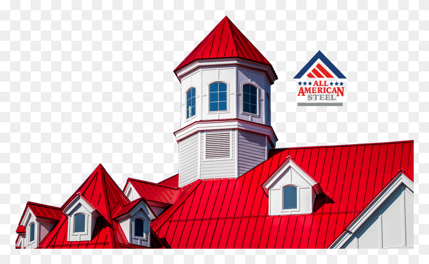 1921x1129 All American Steel Banner Of House Using Red Metal House, Architecture, Building, Tower HD PNG Download