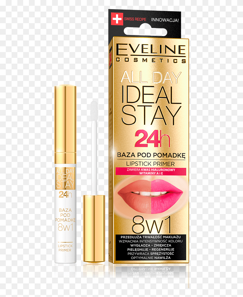 468x967 Descargar Png Todo El Día Ideal Stay Lipstick Primer Eveline All Day Ideal Stay Baza Pod Pomadke, Cosmetics Hd Png