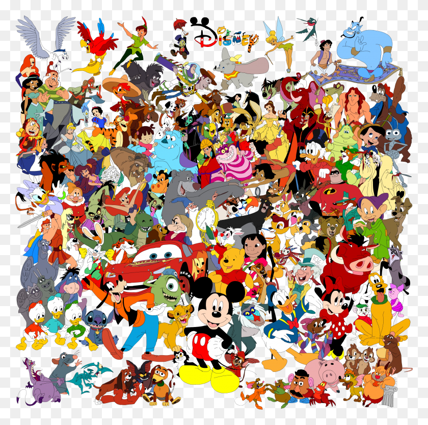2881x2858 Descargar Png Todos Los Personajes De Disney Todos Los Personajes De Disney Iphone, Collage, Cartel, Publicidad Hd Png