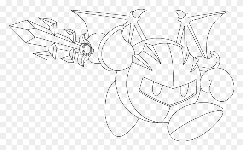 1127x662 All Meta Knight Coloring Pages For All Line Art, Gray, World Of Warcraft Png / Dibujo Hd Png