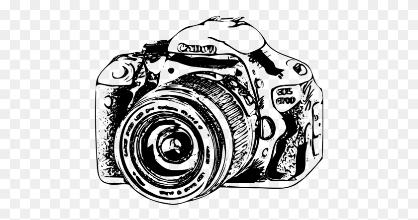 461x383 All Photo Clipart Black And White Camera Drawing, Gray, World Of Warcraft HD PNG Download