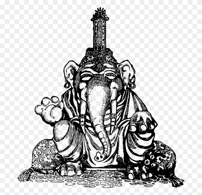 694x750 All Photo Clipart Drawing Of Elephant God, Gray, World Of Warcraft HD PNG Download