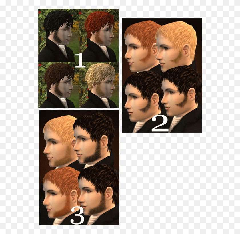 574x758 All Sideburns Come In The Four Standard Maxis Colours Sideburn Numbers, Head, Person, Human HD PNG Download