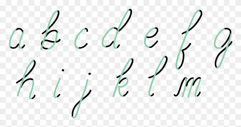 942x466 All The Downstrokes Are Identified In Green In This Calligraphy, Text, Handwriting HD PNG Download