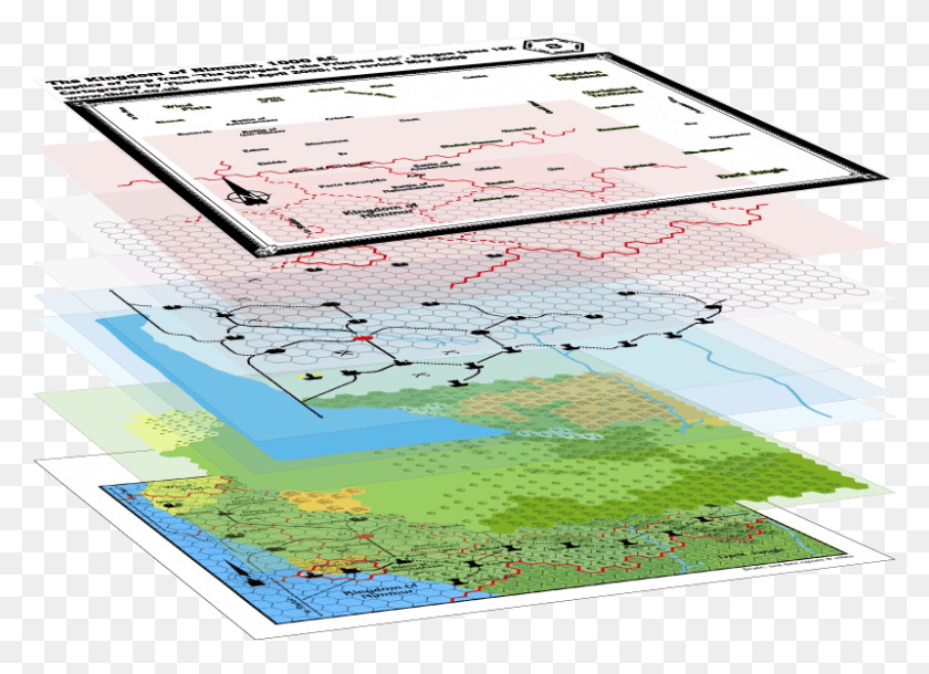 800x565 All The Layers Used To Make An Overland Hex Map Atlas, Plot, Plan, Diagram HD PNG Download