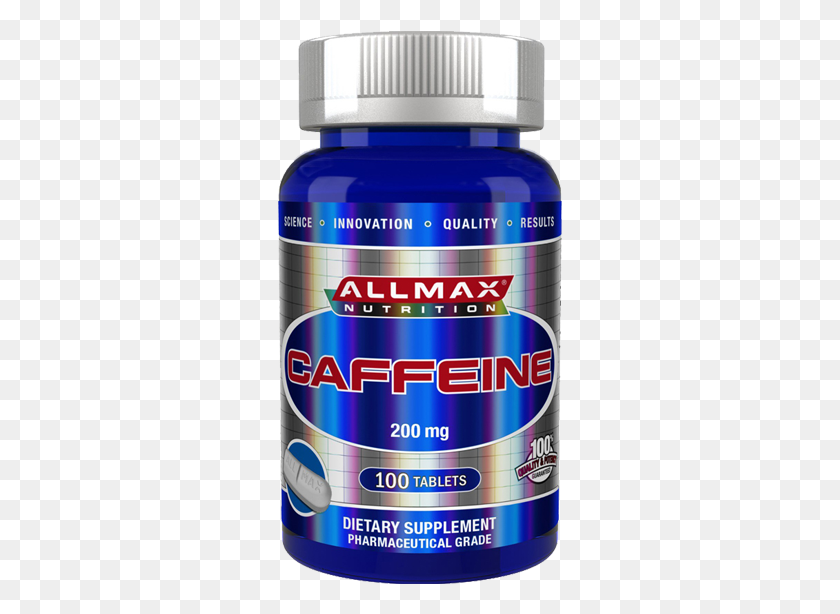 285x554 Descargar Png Allmax Cafeína 100 Tabletas Allmax Nutrition Cafeína 200 Mg 100 Tabletas, Envase De Pintura, Lata, Lata Hd Png