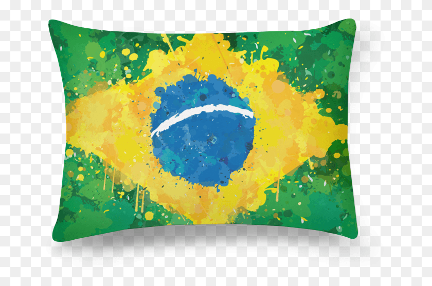676x497 Альмофада Прямоугольная Подушка Bandeira Do Brasil De Incantiana, Графика, Природа Hd Png Скачать