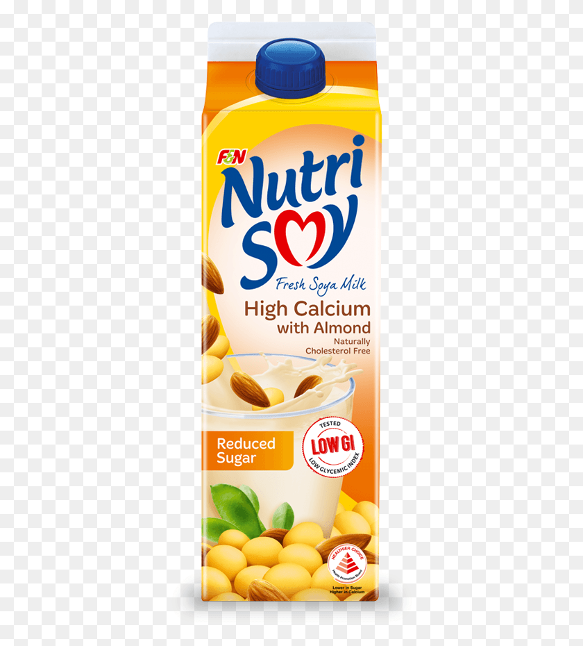354x870 Almond Reduced Sugar 1l Nutrisoy Soya Bean Milk, Poster, Advertisement, Nut HD PNG Download