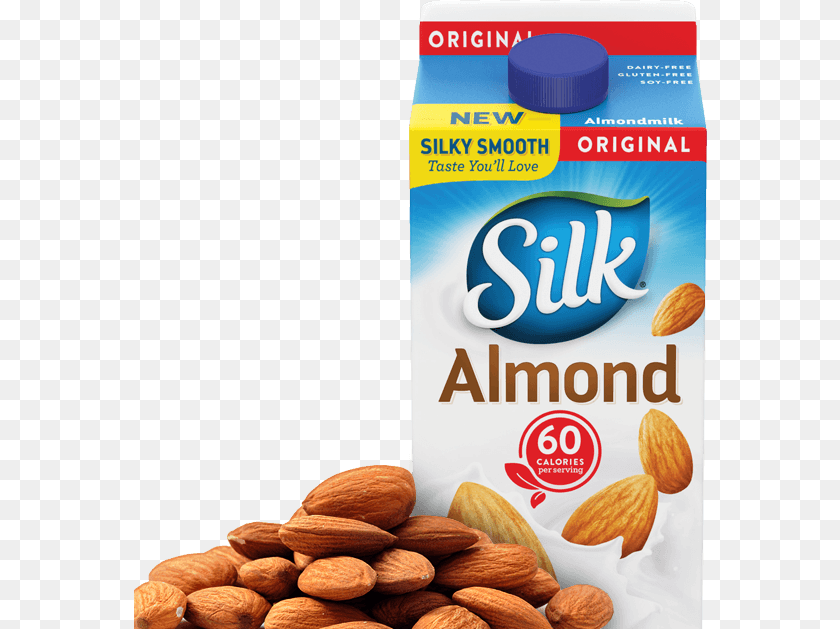 574x629 Almond Silk Almond Milk Sweetened, Food, Grain, Seed, Produce Transparent PNG