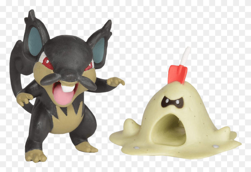 1124x745 Alolan Rattata Amp Sandygast 2 Battle Action Figure Wicked Cool Toys Pokemon, Toy, Figurine, Snowman HD PNG Download