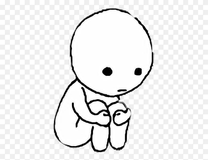 412x584 Alone Stick Stickman Funny Art Depressed White Easy To Draw Sad Person, Stencil HD PNG Download