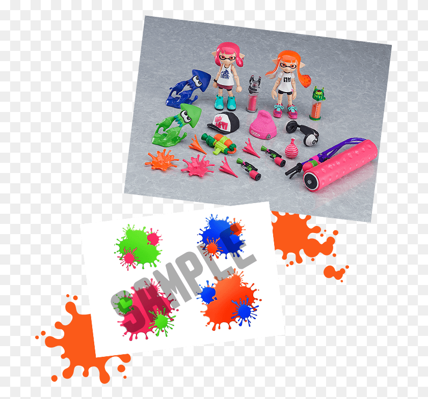 701x724 Along With Two Squid Figures Effect Parts And More Figma Splatoon, Text, Paper, Graphics HD PNG Download