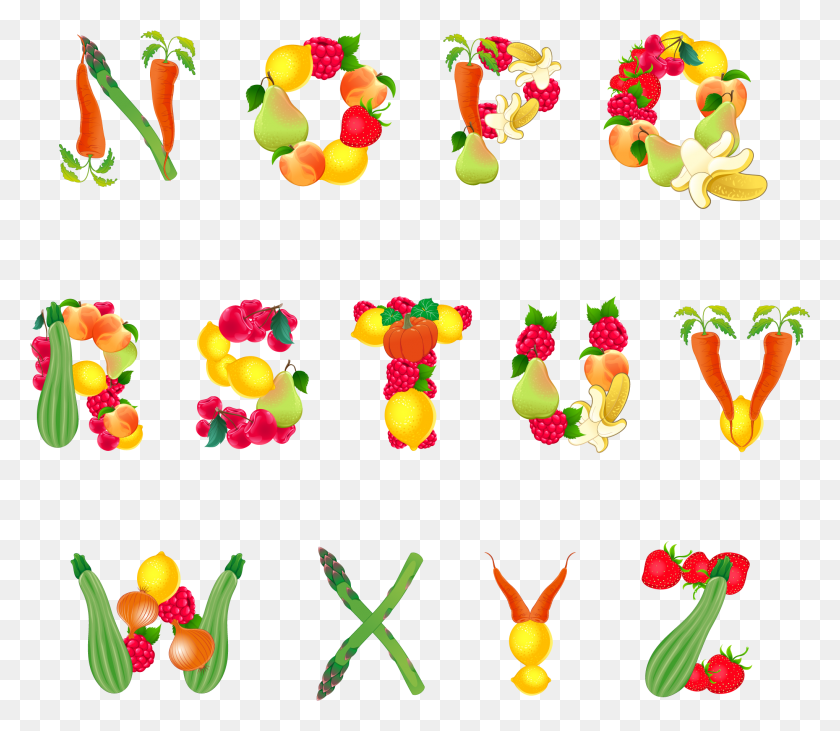 2041x1758 Alphabet In Fruits And Vegetables, Text, Graphics HD PNG Download
