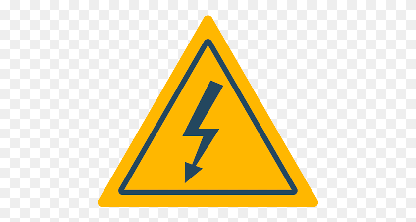 447x389 Alta Tensin Warning Small Icon, Triangle, Symbol, Sign HD PNG Download