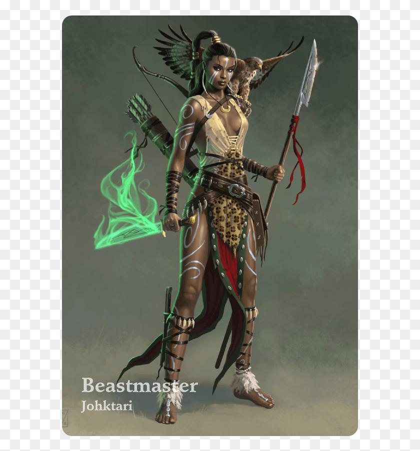 593x843 Alternate Beastmaster Mage Card Female Beastmaster, Archer, Archery, Sport HD PNG Download