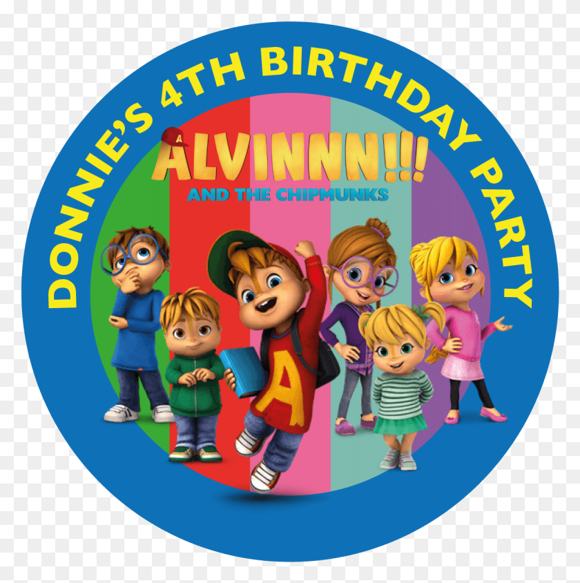 1169x1176 Alvin Amp The Chipmunks Party Box Stickers Torta Di Alvin Cialda, Person, Poster, Advertisement HD PNG Download