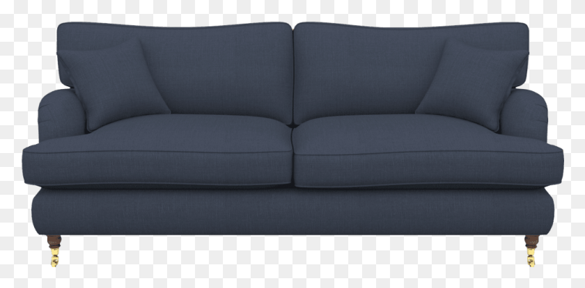 987x448 Alwinton 3 Seater Sofa Sofa Blue Front View, Couch, Furniture, Cushion HD PNG Download