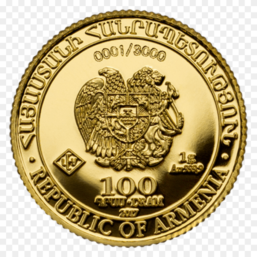 800x800 Am Noah S Ark Gold 2017 Золотая Монета 100 Драм, Логотип, Символ, Товарный Знак Hd Png Скачать