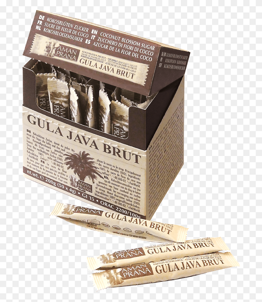 701x908 Amanprana Gula Java Brut Coconut Blossom Sugar, Коробка, Текст, Оружие Hd Png Скачать