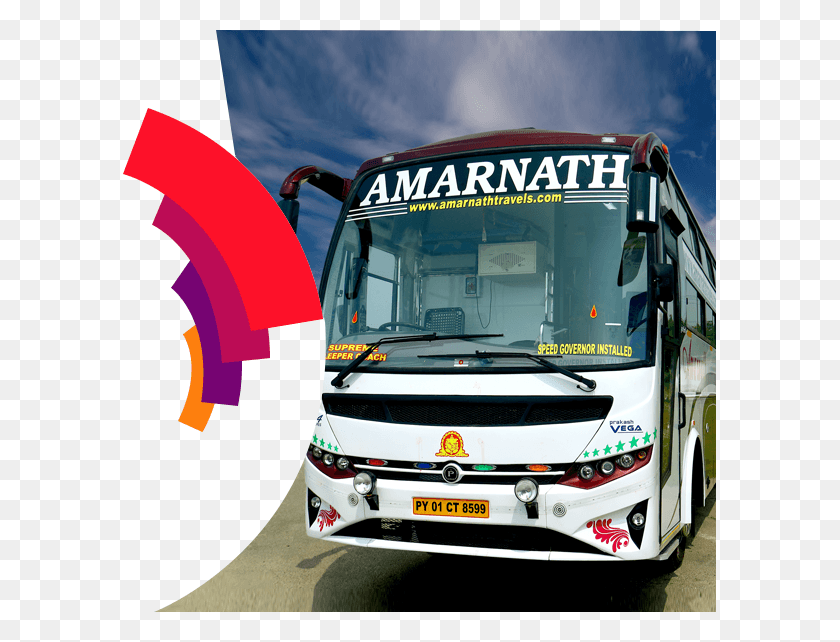 593x582 Amarnath Travels With Years Of Experience In The Travel Tour Bus Service, Vehicle, Transportation, Van HD PNG Download
