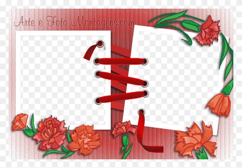 898x602 Descargar Png Amarradas E Flores Vermelhas Molduras Com Flores, Texto, Etiqueta, Gráficos Hd Png