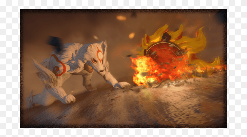 705x408 Amaterasu If You Have To Be An Anthropomorphic Animal Painting, Dinosaur, Reptile, Bonfire HD PNG Download