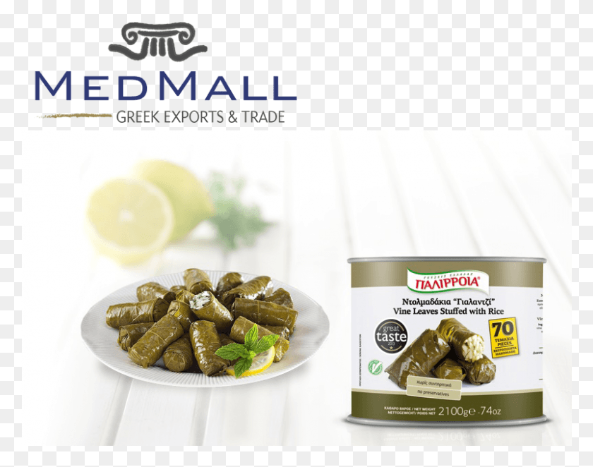 801x619 Ambotis Vine Leaves Stuffed With Rice Amp Herbs Dolma Stuffed Grape Leaves, Food, Relish, Pickle HD PNG Download