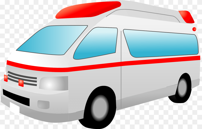 Ambulance Clipart, Transportation, Van, Vehicle, Moving Van Sticker PNG