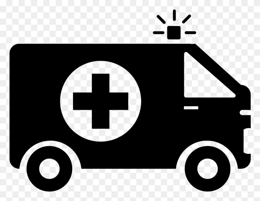 981x744 Ambulance With First Aid Sign Comments Ambulancia Silueta, Vehicle, Transportation, Van HD PNG Download