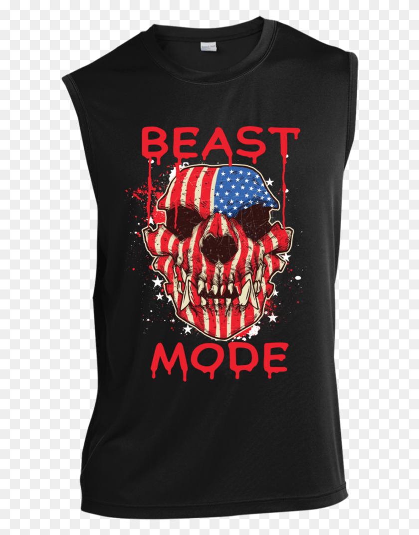 599x1012 American Beast Mode Sport Tek T Shirt Vest, Clothing, Apparel, Sleeve HD PNG Download