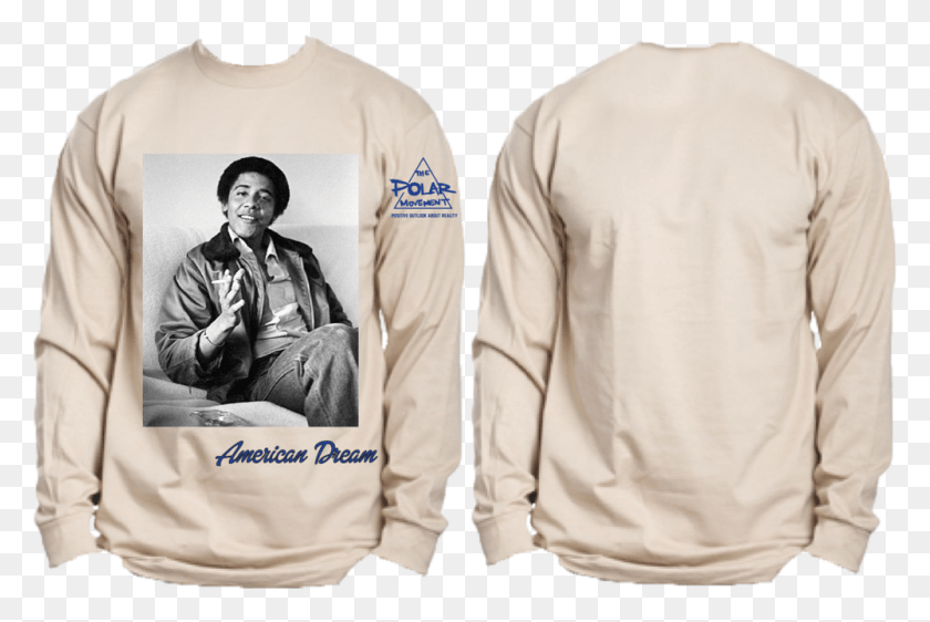 1000x644 American Dream Obama Tee Long Sleeved T Shirt, Clothing, Apparel, Sleeve HD PNG Download