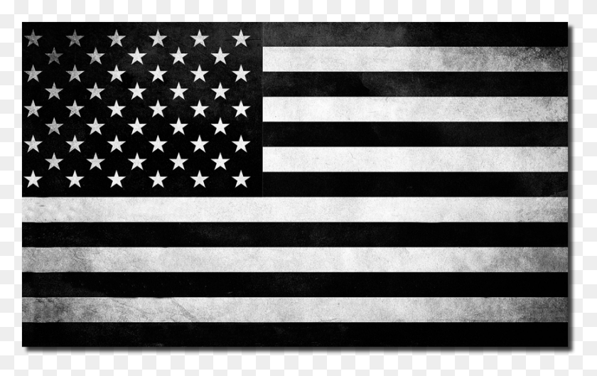 865x521 American Flag Black And White Clipart Flag Blue Line, Symbol, Rug, Tarmac HD PNG Download