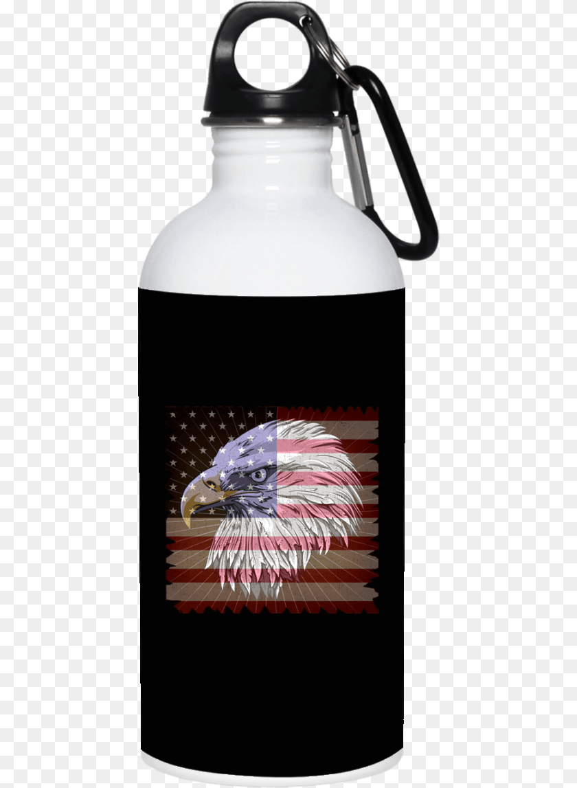 442x1147 American Flag Eagle Stainless Steel Water Bottle Water Bottle, Water Bottle, Person, Shaker Clipart PNG