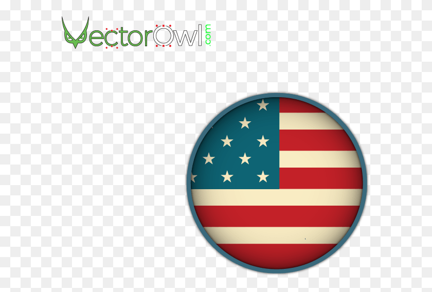 601x508 American Flag Retro Look Vector Circle, Flag, Symbol, Text HD PNG Download