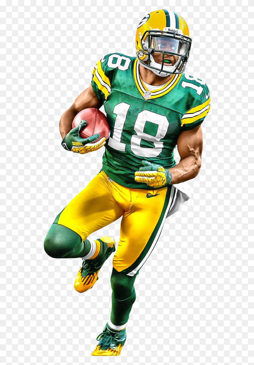 554x1148 American Football Player Image With Randall Cobb Clip Art, Clothing, Apparel, Helmet HD PNG Download